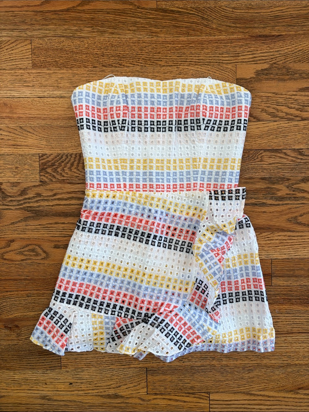AMANDA UPRICHARD Trisha Neopolitan Stripe Eyelet S - Picture 1 of 5